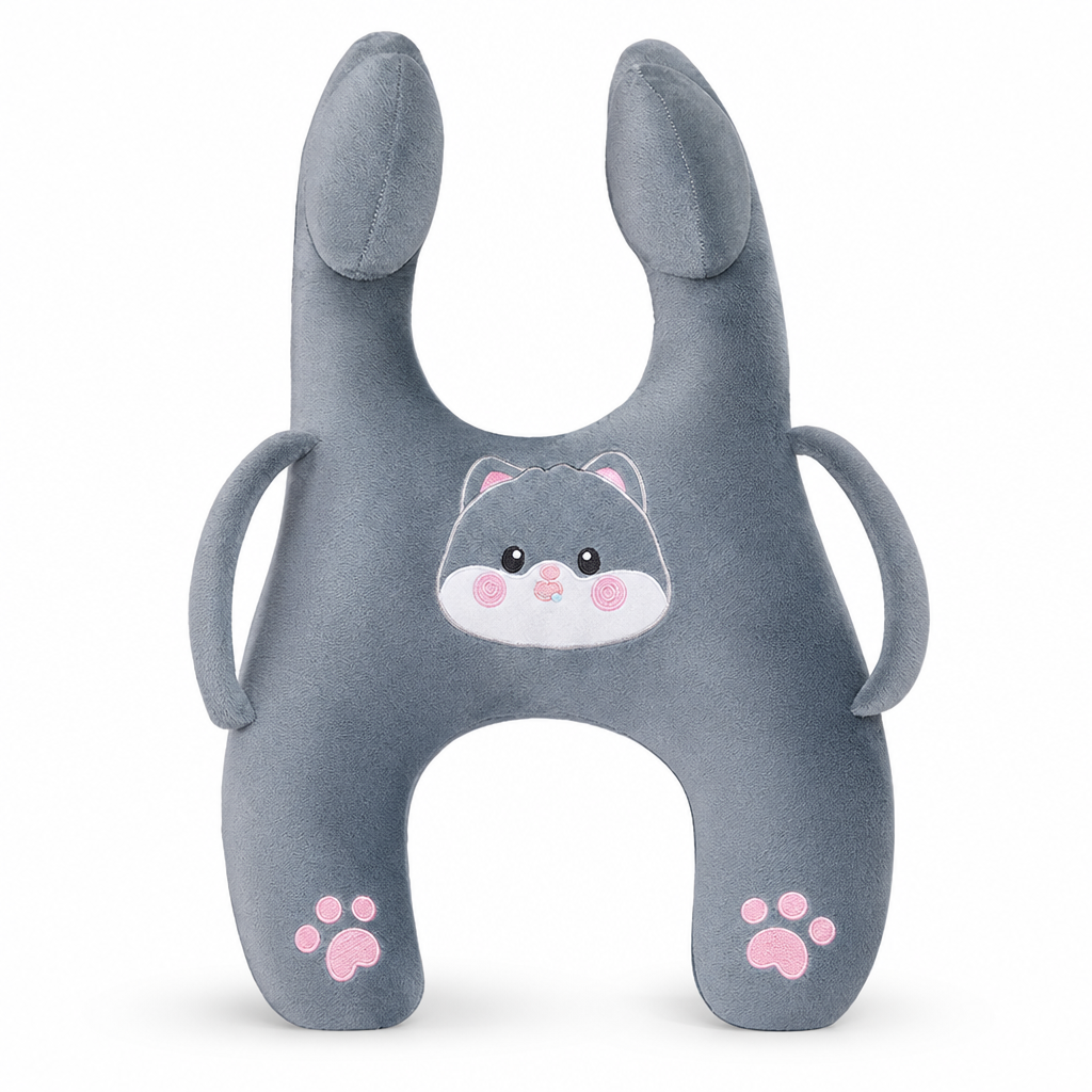 Cartoon Animal Car Sleeping Pillow for Kids and Adults Back Seat Travel Hug Cushion and Seat Belt Neck Protector for Long Distance Rides