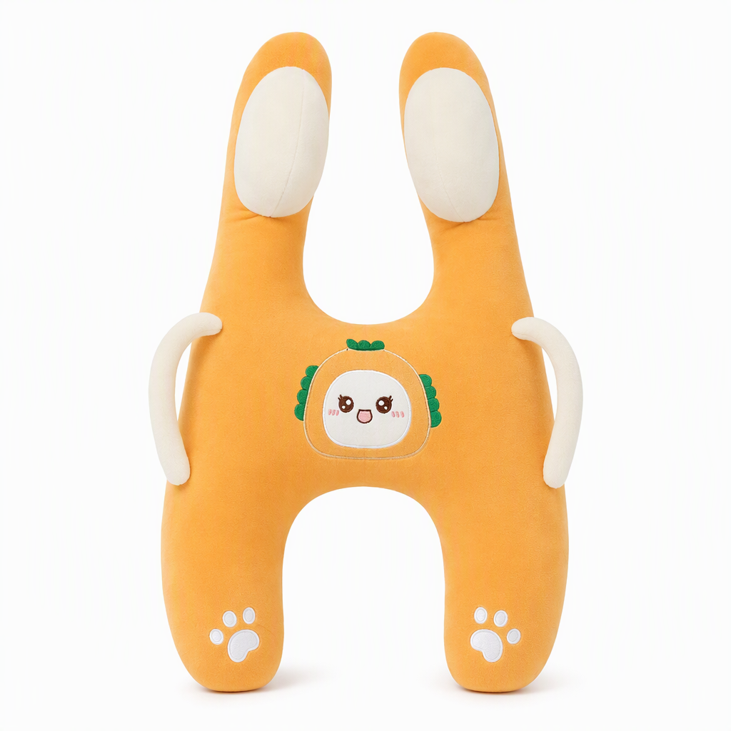 Cartoon Animal Car Sleeping Pillow for Kids and Adults Back Seat Travel Hug Cushion and Seat Belt Neck Protector for Long Distance Rides