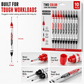 10-Pack Dual Long Head Permanent Marker Pens Waterproof Oil-Based Deep Hole Scribing Markers for Woodworking