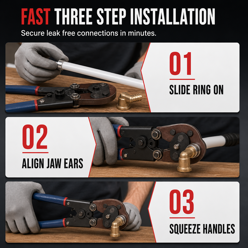 PEX Pipe Clamp Crimp Pliers Pinch Tool
