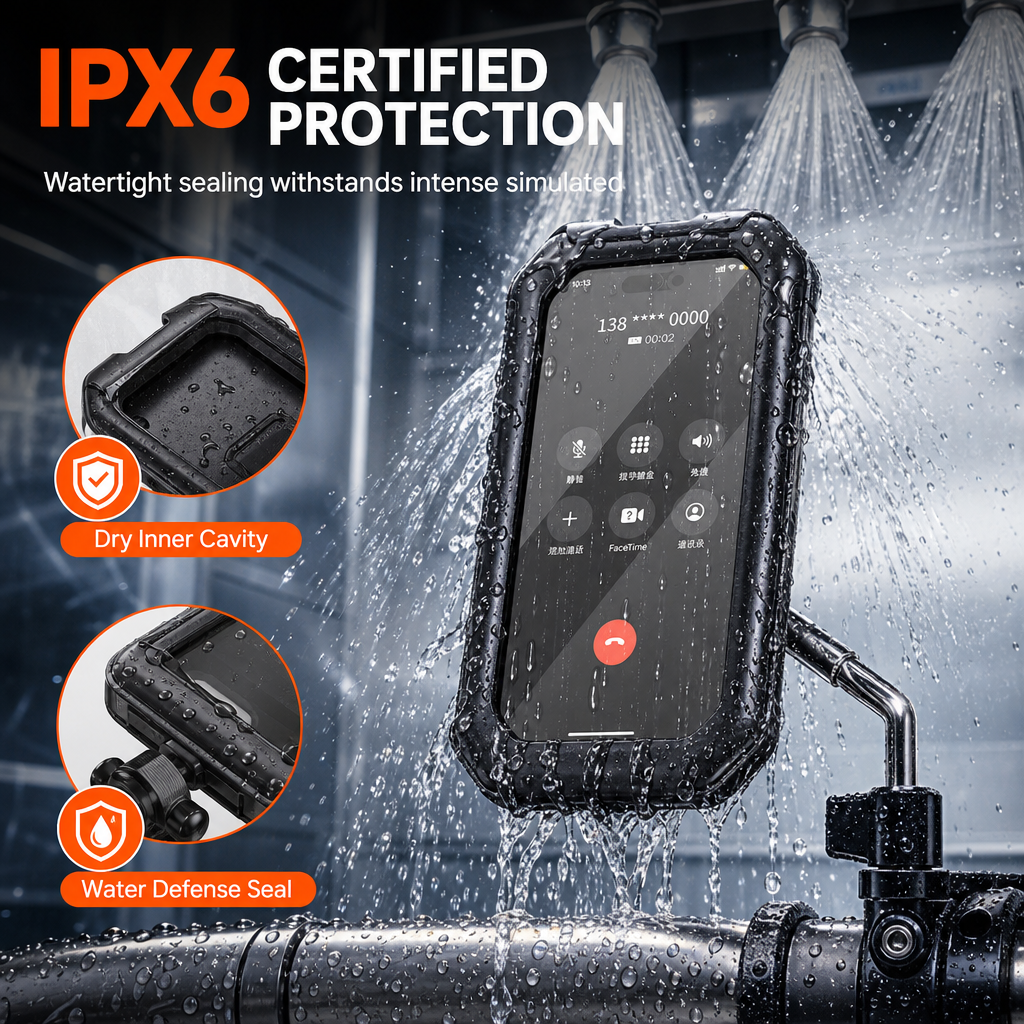 ⏳🔥LIMITED-TIME 50% OFF! ⏰Waterproof Bike & Motorcycle Phone Holder – Touch Screen & 360° Rotation 🚴