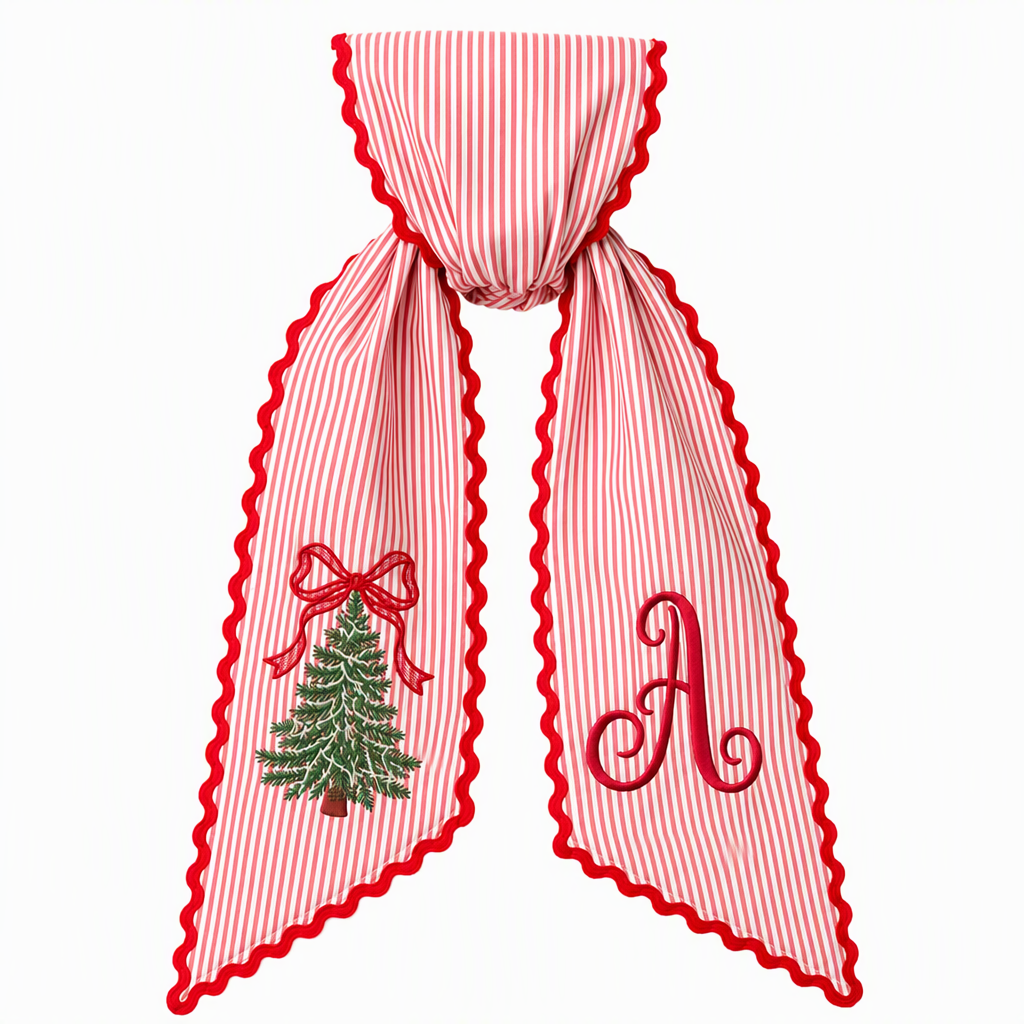 Vintage Santa Claus Printed Ribbon Bow for Christmas Wreath and Door Hanging Decoration Holiday Streamer Bowknot