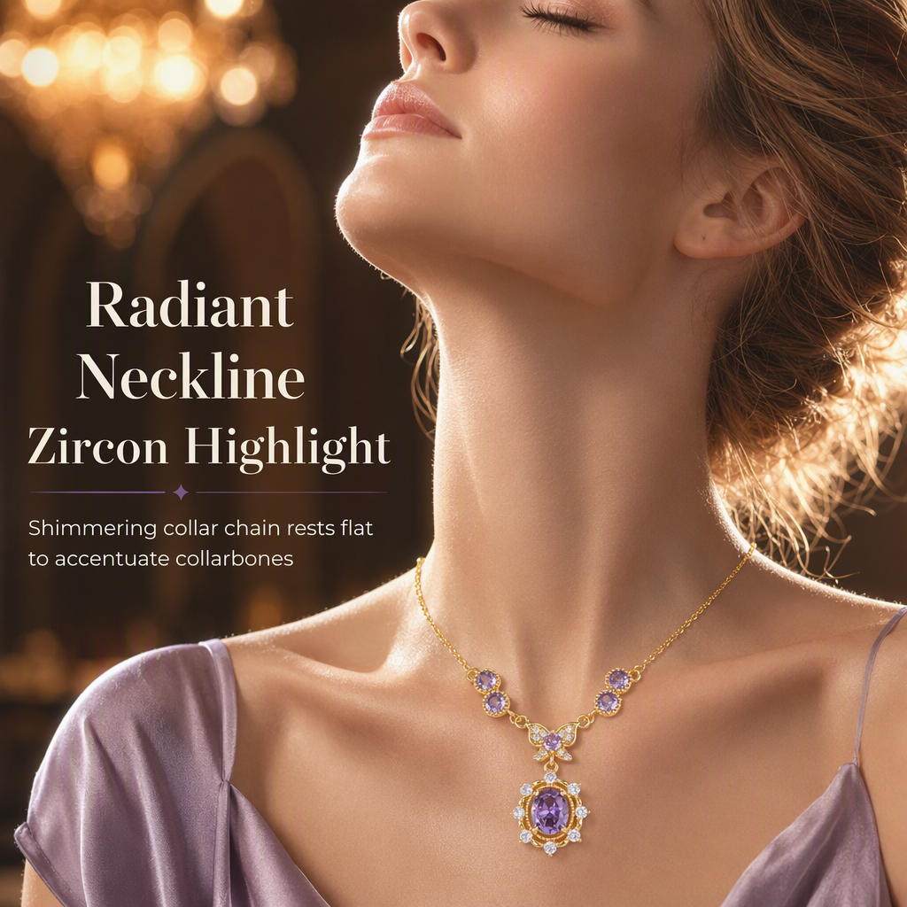 ⏳🔥LIMITED-TIME 50% OFF! ⏰Lavender Manor Purple Zircon Butterfly Jewelry Set with Adjustable Open Ring and Earrings💜
