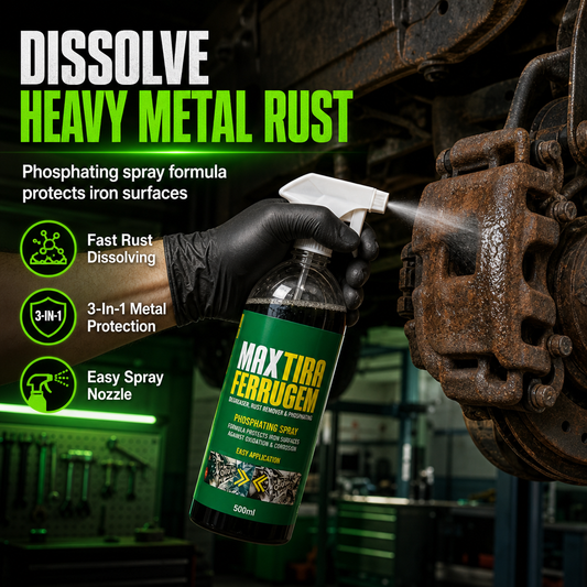 3 in 1 Rust Remover and Phosphating Agent for Metal Parts 500ml with Spray Nozzle to Remove Grease and Rust and Form a Rustproof Protective Film