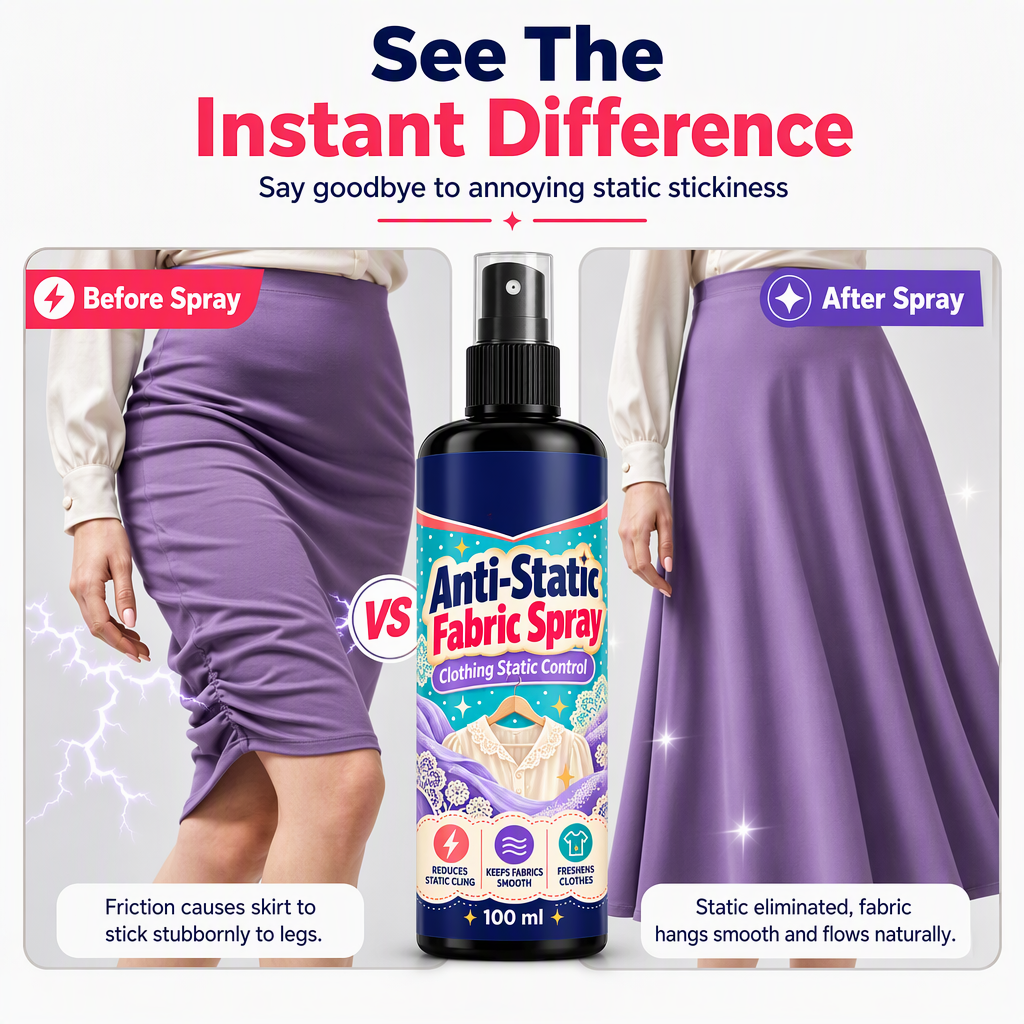 📢📢50% OFF !! ⏰Anti Static Spray for Clothes to Reduce Static Cling on Clothing Hats and Pants