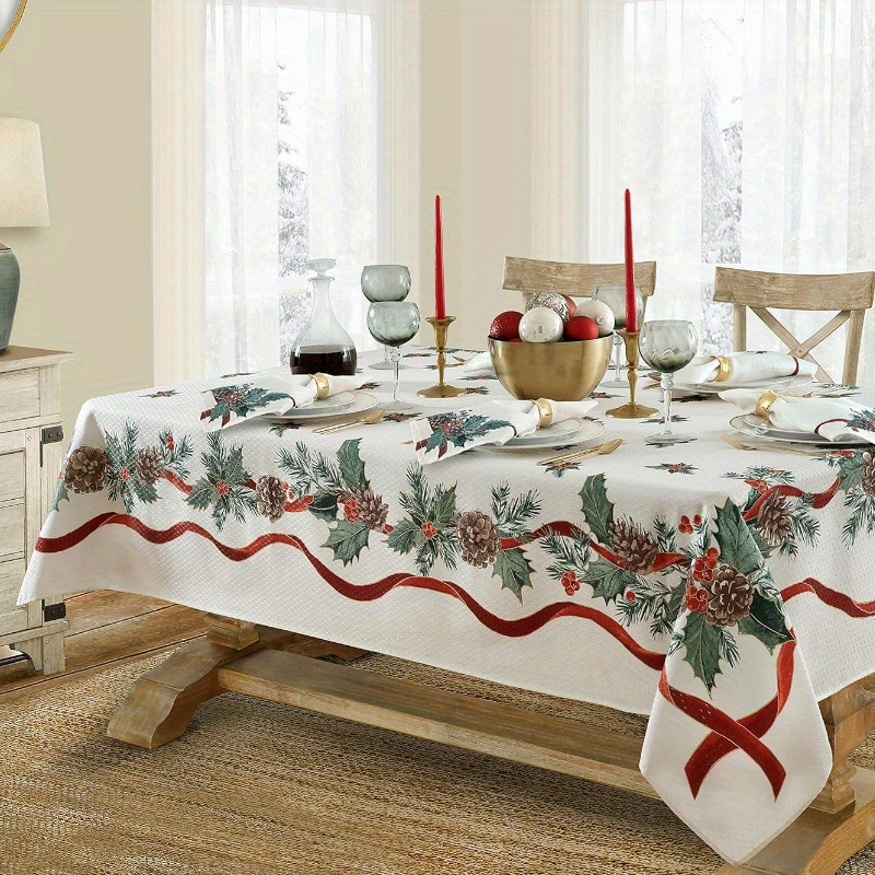 Waterproof Rectangular Christmas Tablecloth