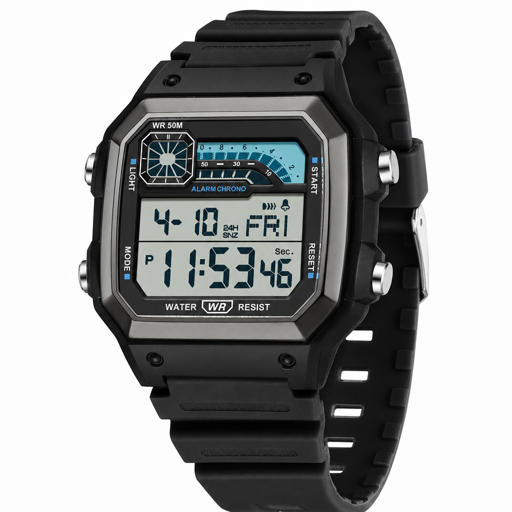 Square Digital Sports Watch Waterproof Outdoor Electronic Calendar Wristwatch for Men and Women