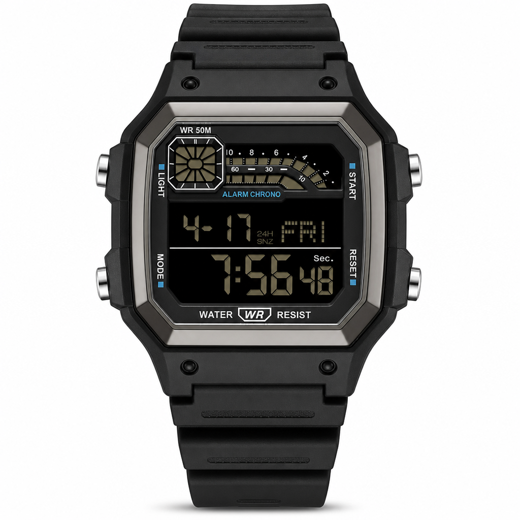 Square Digital Sports Watch Waterproof Outdoor Electronic Calendar Wristwatch for Men and Women