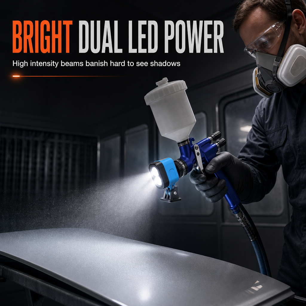 Spray Gun Light for Car and Furniture Touch Up Spraying Auxiliary Lighting Attachment for Coating and Coloring