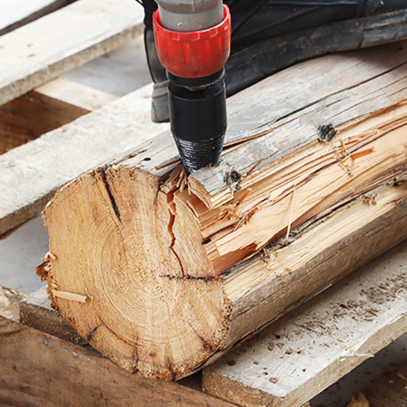 Detachable Firewood Splitting Drill Bit with Multiple Shank Types