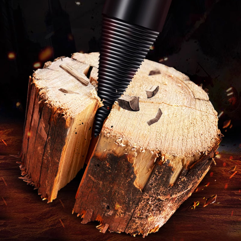 Detachable Firewood Splitting Drill Bit with Multiple Shank Types