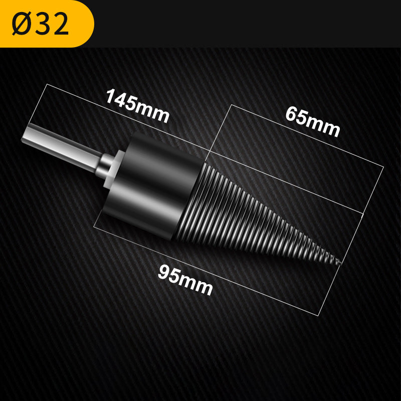 Detachable Firewood Splitting Drill Bit with Multiple Shank Types