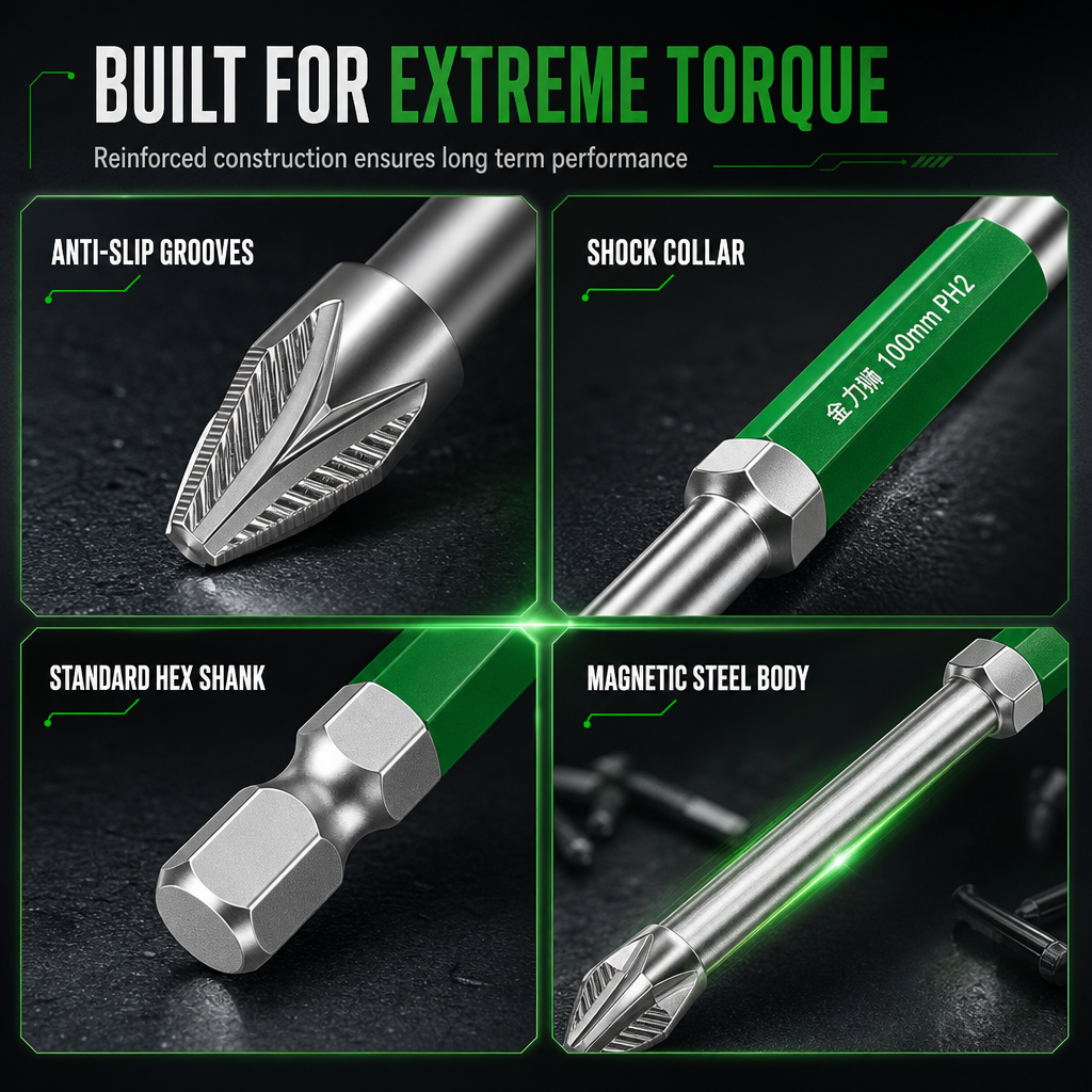 🔥 50% OFF 🔧 Magnetic Phillips Screwdriver Bit Set – Impact Resistant Non-Slip Bits for Electric Screwdrivers ✨