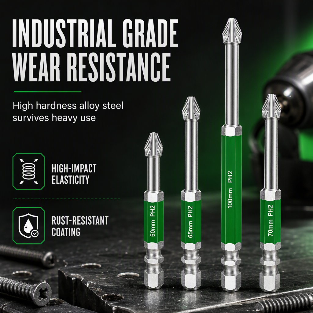 🔥 50% OFF 🔧 Magnetic Phillips Screwdriver Bit Set – Impact Resistant Non-Slip Bits for Electric Screwdrivers ✨