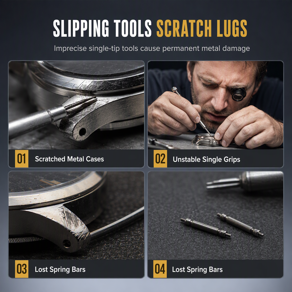 ⏳Time-Limited Special ⏰Watch Repair Tool V Shaped Spring Bar Pliers and Tweezers Kit for Strap Removal