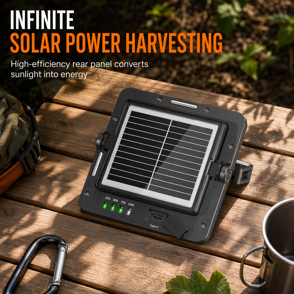 🔥⏰️NEW ARRIALS!!!☀️olar Rechargeable LED Camping Light – Super Bright Portable Emergency Lamp For Night Market & Outdoor Work ✨