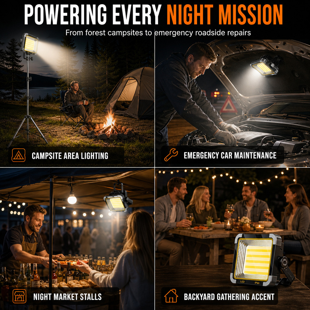 🔥⏰️NEW ARRIALS!!!☀️olar Rechargeable LED Camping Light – Super Bright Portable Emergency Lamp For Night Market & Outdoor Work ✨