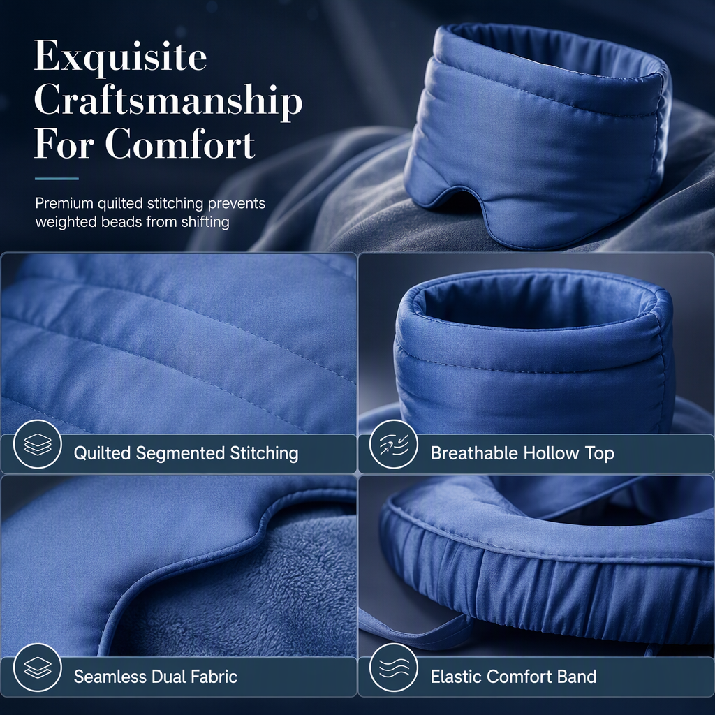 😴💤 Weighted Sleep Mask – 100% Blackout, Pressure-Relief Design for Deeper Sleep & Fresh Eyes!
