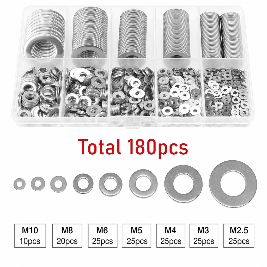 ⚙️Stainless Steel Washer Assortment Kit with Storage Box
