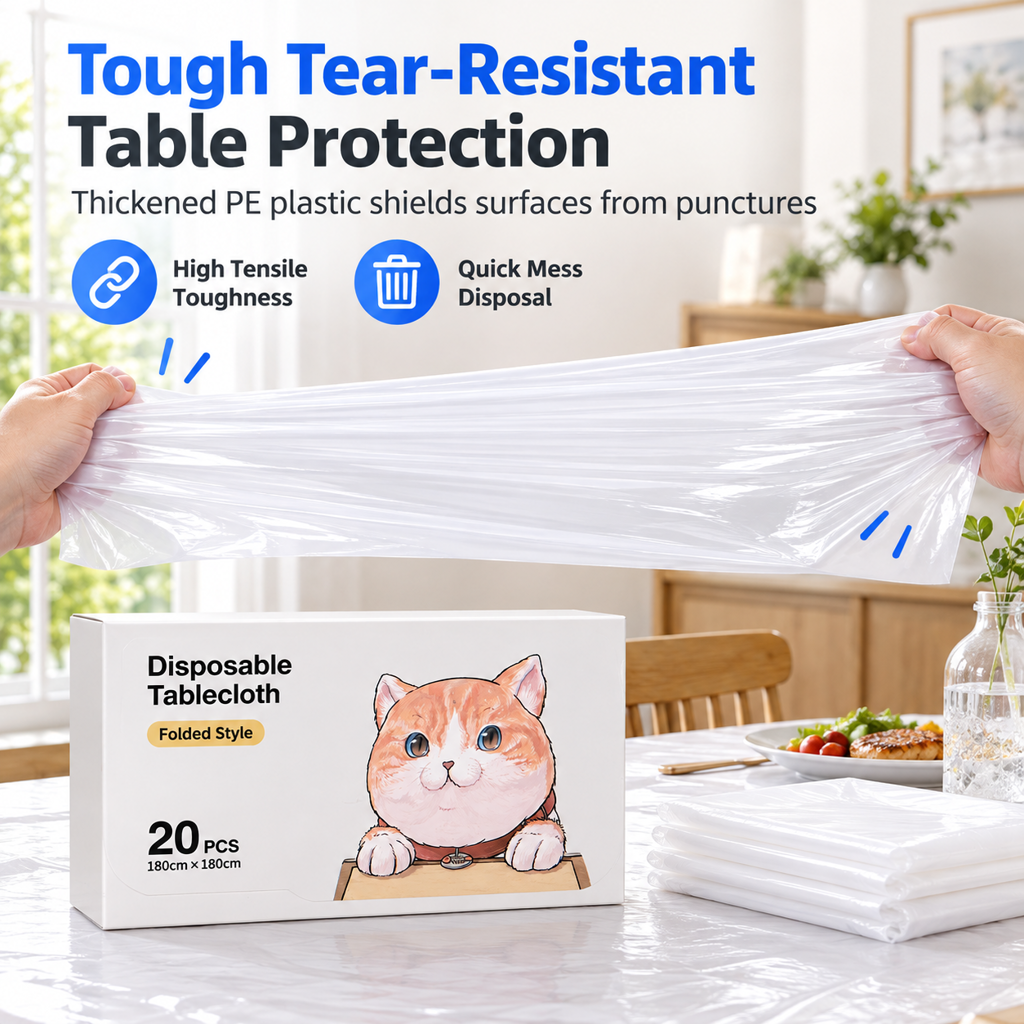 ⏳Limited-time 50% off⏰Disposable Plastic Transparent Table Cover (20 Sheets)🛡️🍨
