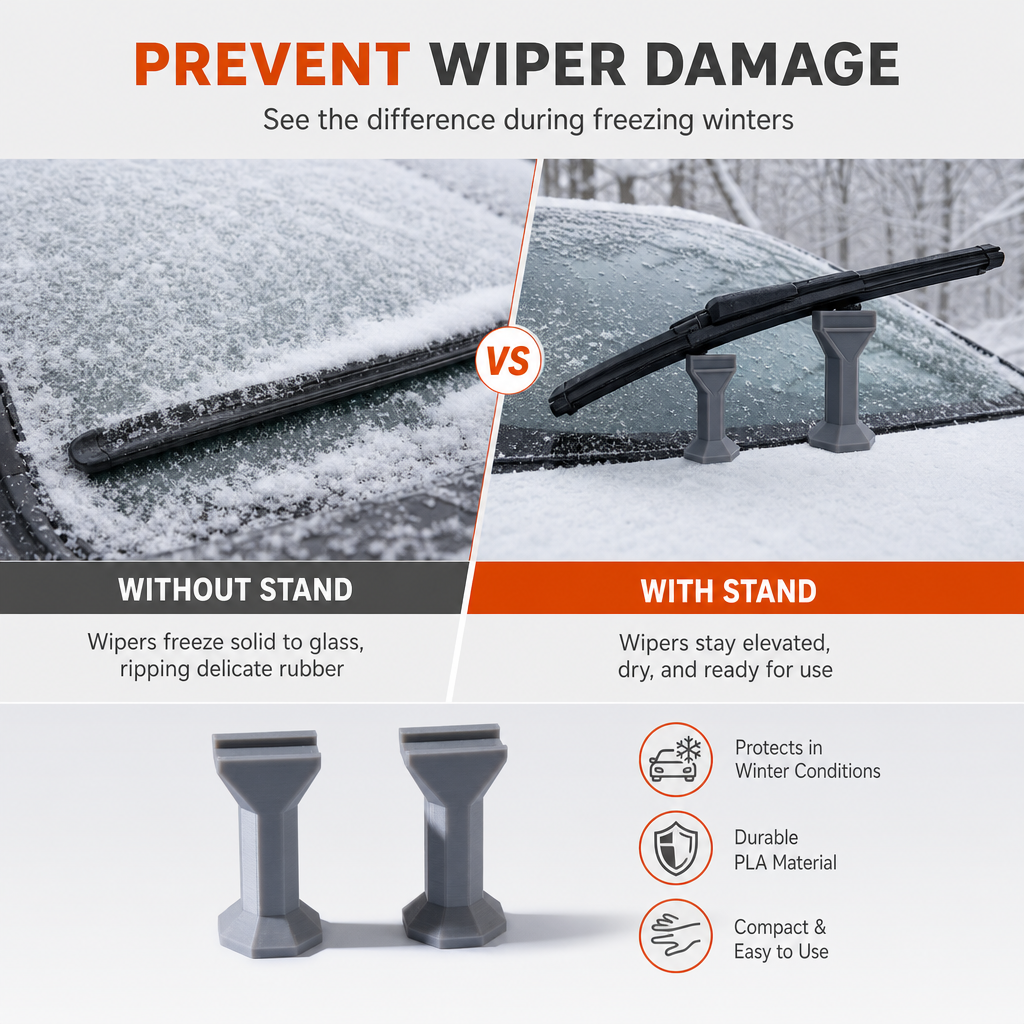 2-Pack Car Stand Plastic Anti-Freeze Wiper Protector for Winter