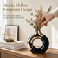 Modern Ceramic Flower Vase with Gold Accents for Tabletop Floral Arrangement and Home Decor