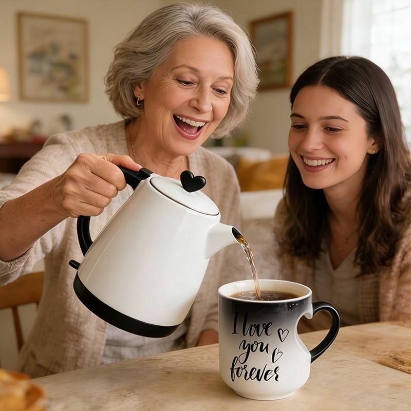 Color Changing Heart Handle Ceramic Mug for Valentine's Day
