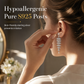 S925 Sterling Silver Post Micro Pave Zircon Fan Shaped Skirt Earrings for Women Elegant Exquisite Ear Jewelry 1 Pair