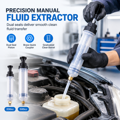 Manual Fluid Extractor and Filling Syringe Pump Automotive Hand Transfer Tool for Brake Fluid and Oil