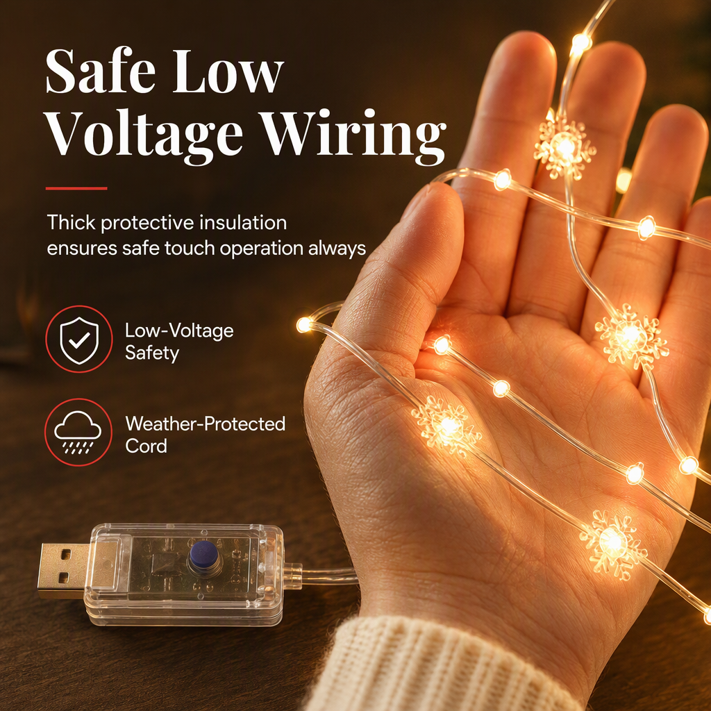 📢📢50% OFF !! ⏰LED Christmas Icicle String Lights USB Powered Star and Christmas Tree Ring Hanging Lights for Holiday Window Decoration