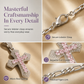 Hip Hop Double Layer Baguette Rhinestone Cross Brass with Figaro Chain