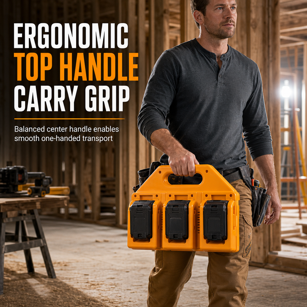 6 Slot Lithium Battery Storage Mount and Organizer Rack for Power Tool Batteries