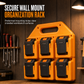 6 Slot Lithium Battery Storage Mount and Organizer Rack for Power Tool Batteries