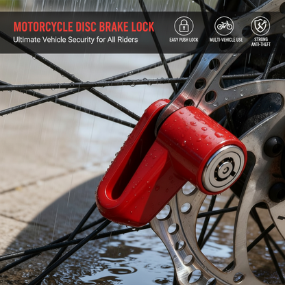 Press-to-Lock Anti-Theft Heavy-Duty Disc Brake Lock