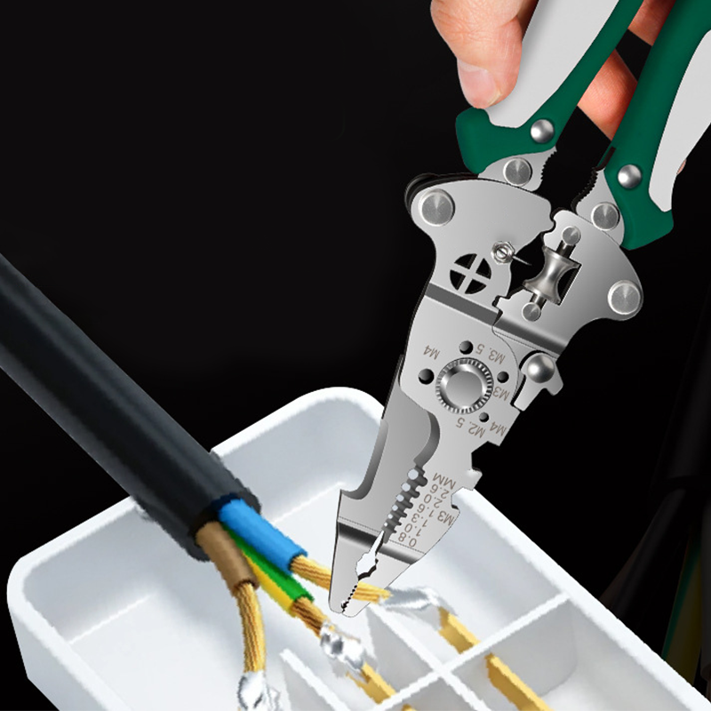 Multifunction Foldable Wire Strippers with Voltage Tester
