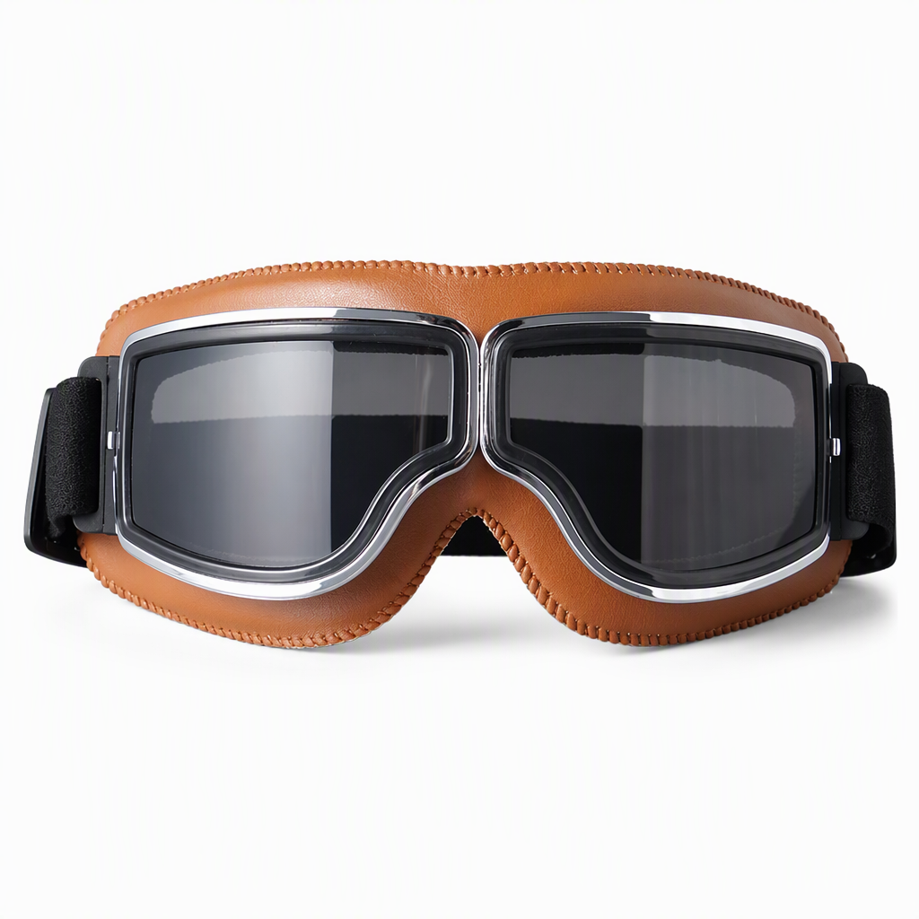 Retro Motorcycle Goggles Vintage Windproof Riding Glasses for Cruiser Helmet and Off-Road Dirt Bike