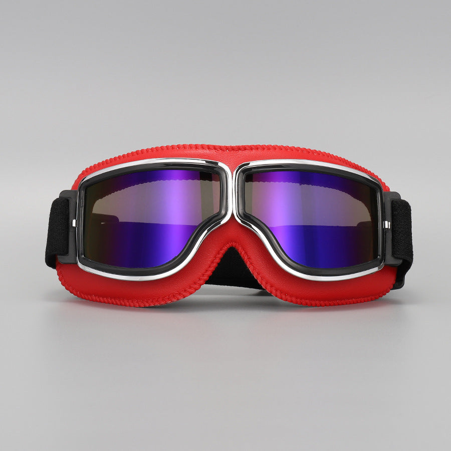 Retro Motorcycle Goggles Vintage Windproof Riding Glasses for Cruiser Helmet and Off-Road Dirt Bike