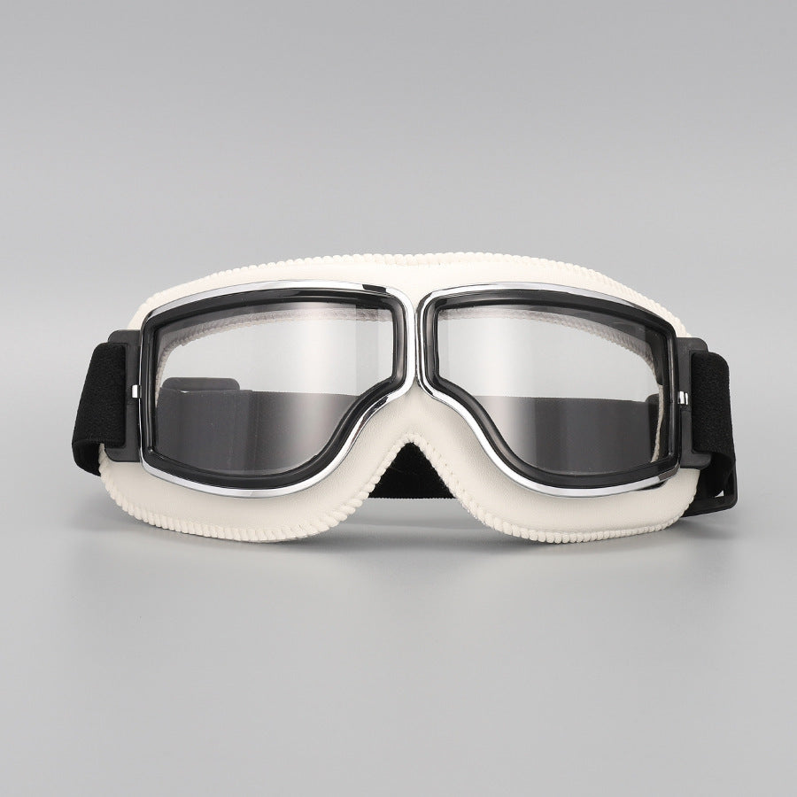 Retro Motorcycle Goggles Vintage Windproof Riding Glasses for Cruiser Helmet and Off-Road Dirt Bike