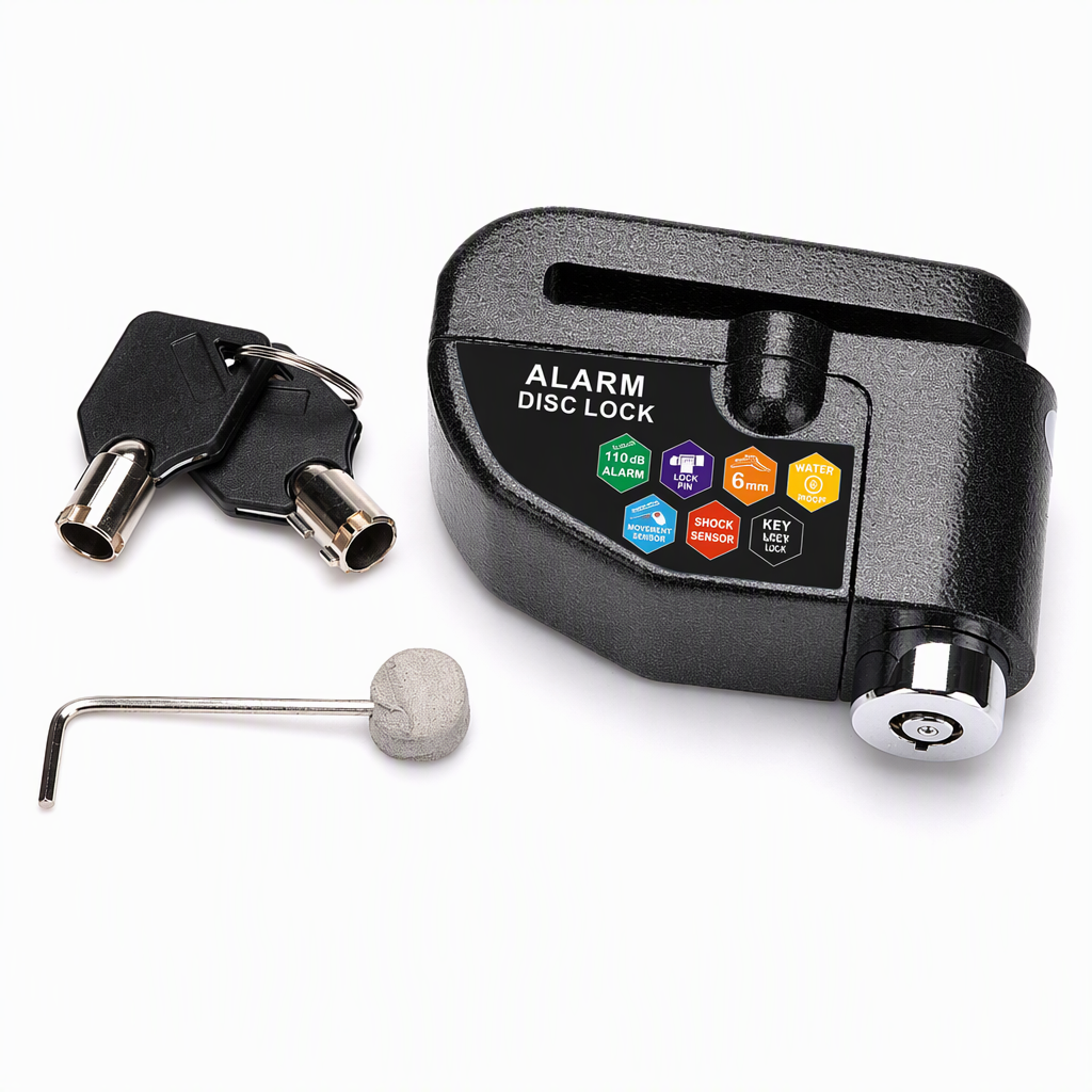 Anti-Theft Disc Brake Alarm Lock for Bicycles Mountain Bikes Motorcycles and Electric Bikes