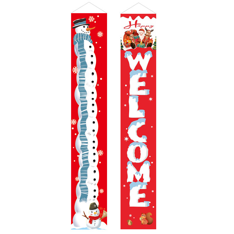 Christmas Porch Banner Hanging Front Door Couplets for Outdoor Holiday Party and New Year Decoration