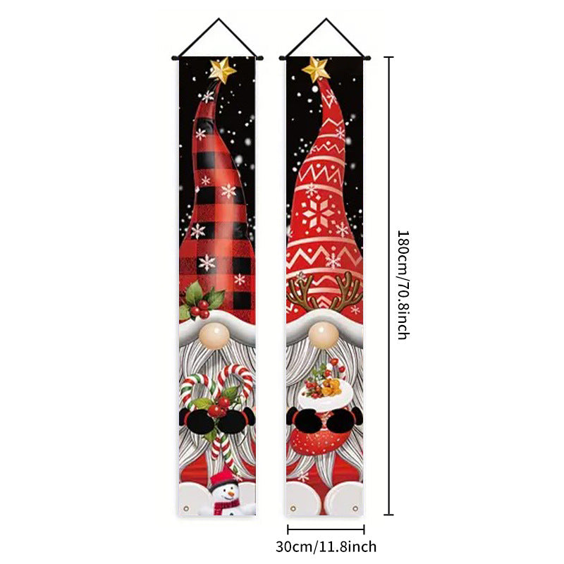 Christmas Porch Banner Hanging Front Door Couplets for Outdoor Holiday Party and New Year Decoration