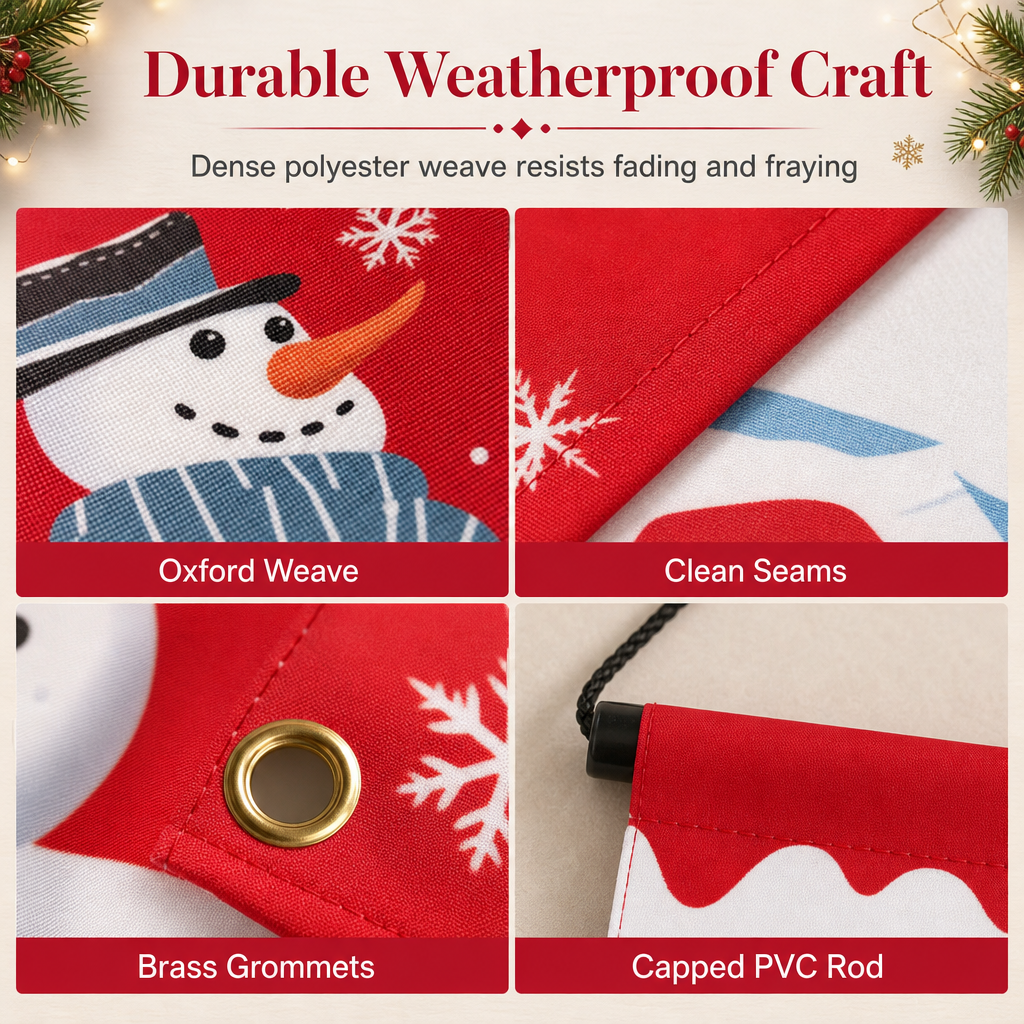 Christmas Porch Banner Hanging Front Door Couplets for Outdoor Holiday Party and New Year Decoration