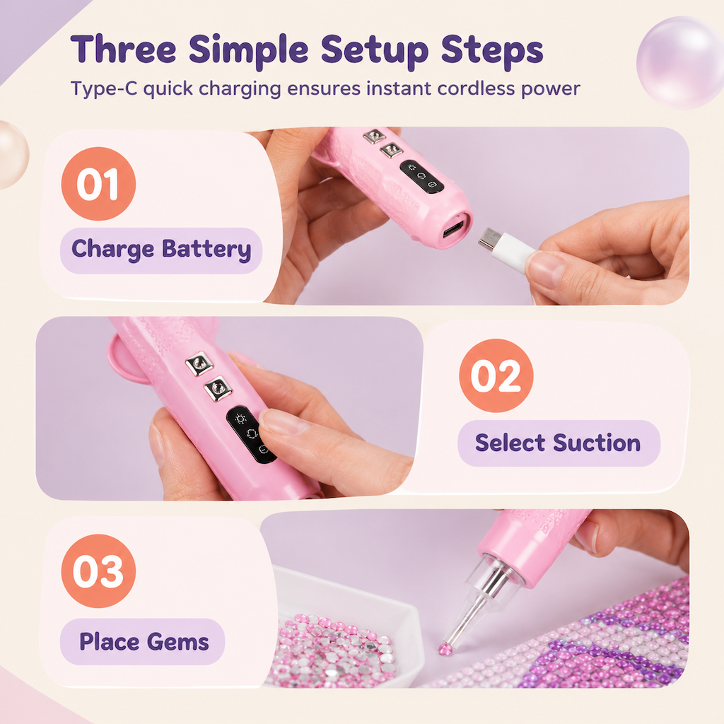 ✨Electric Vacuum Suction Pen Set DIY Craft Dotting Tool