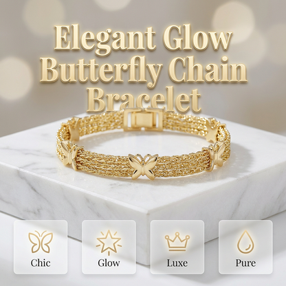 Elegant Butterfly Multi-Strand Chain Bracelet