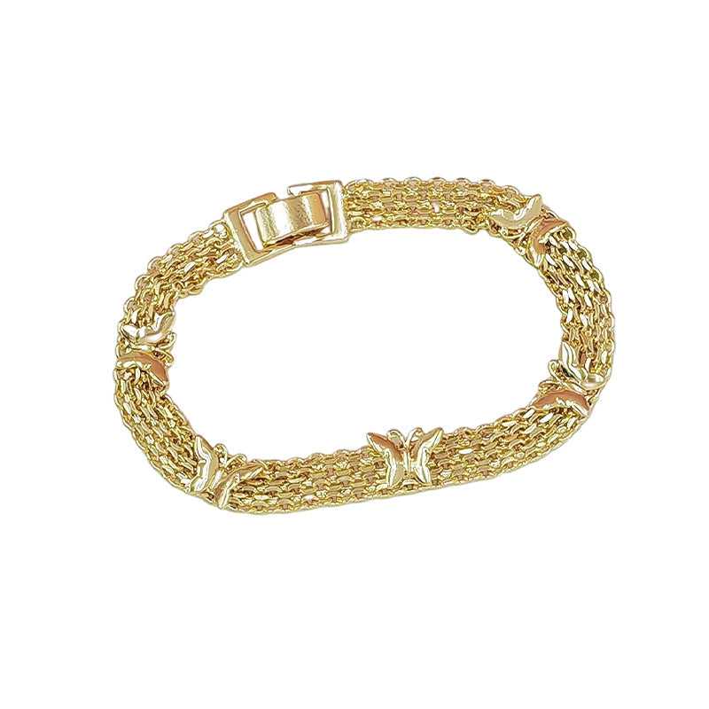 Elegant Butterfly Multi-Strand Chain Bracelet