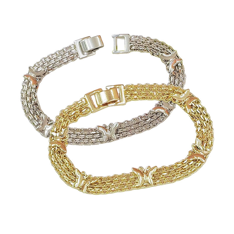 Elegant Butterfly Multi-Strand Chain Bracelet
