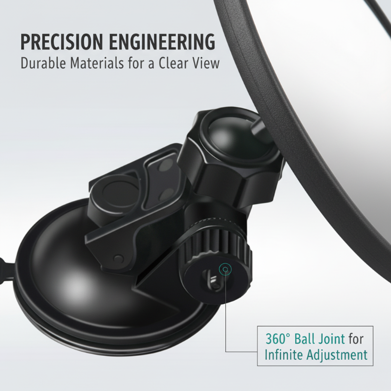 360° Adjustable Suction Cup Rearview Mirror