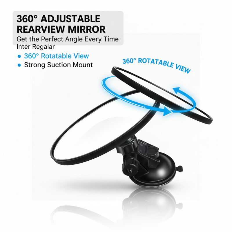 360° Adjustable Suction Cup Rearview Mirror