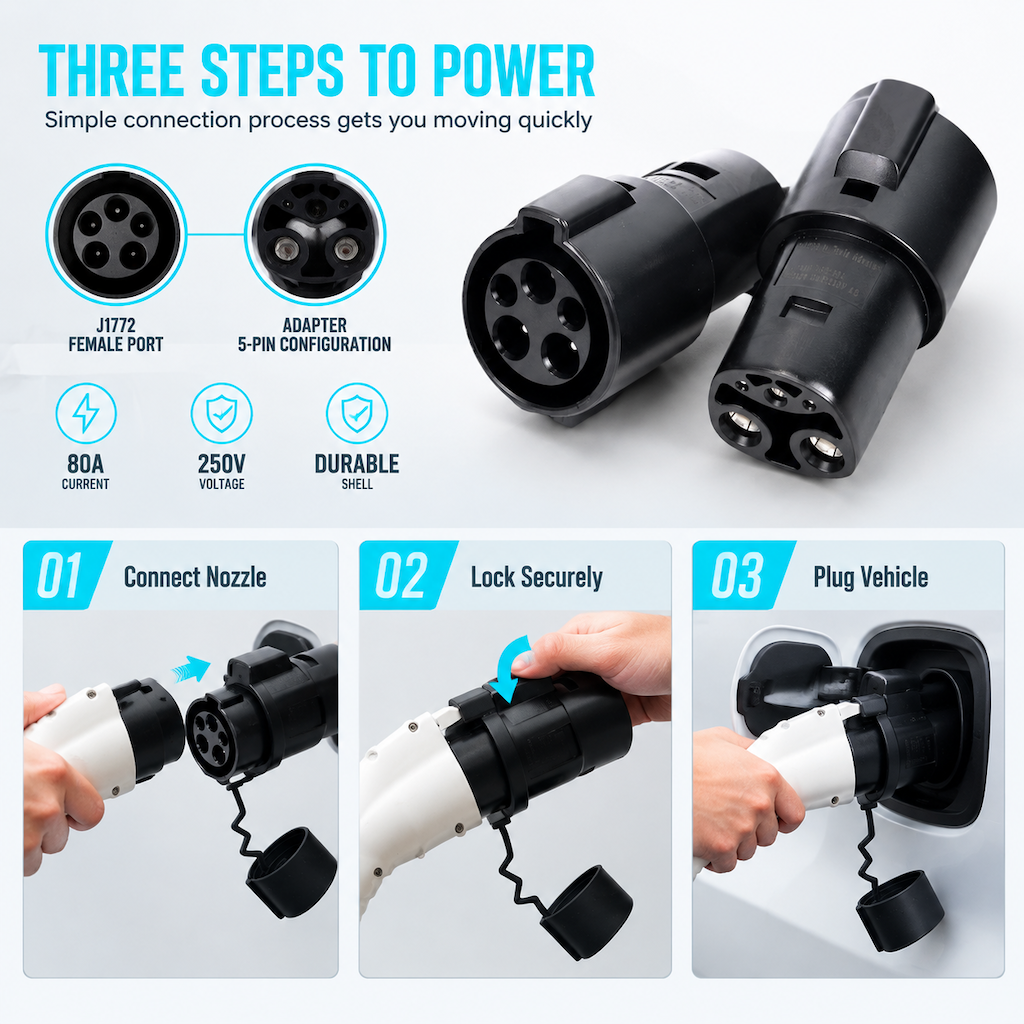 🔥50% OFF!!📢🔌 J1772 to NACS EV Adapter – Unlock Thousands of Level 1 & 2 Charging Stations for Your Tesla or NACS Vehicle, UL-Certified & Glovebox-Ready ✨