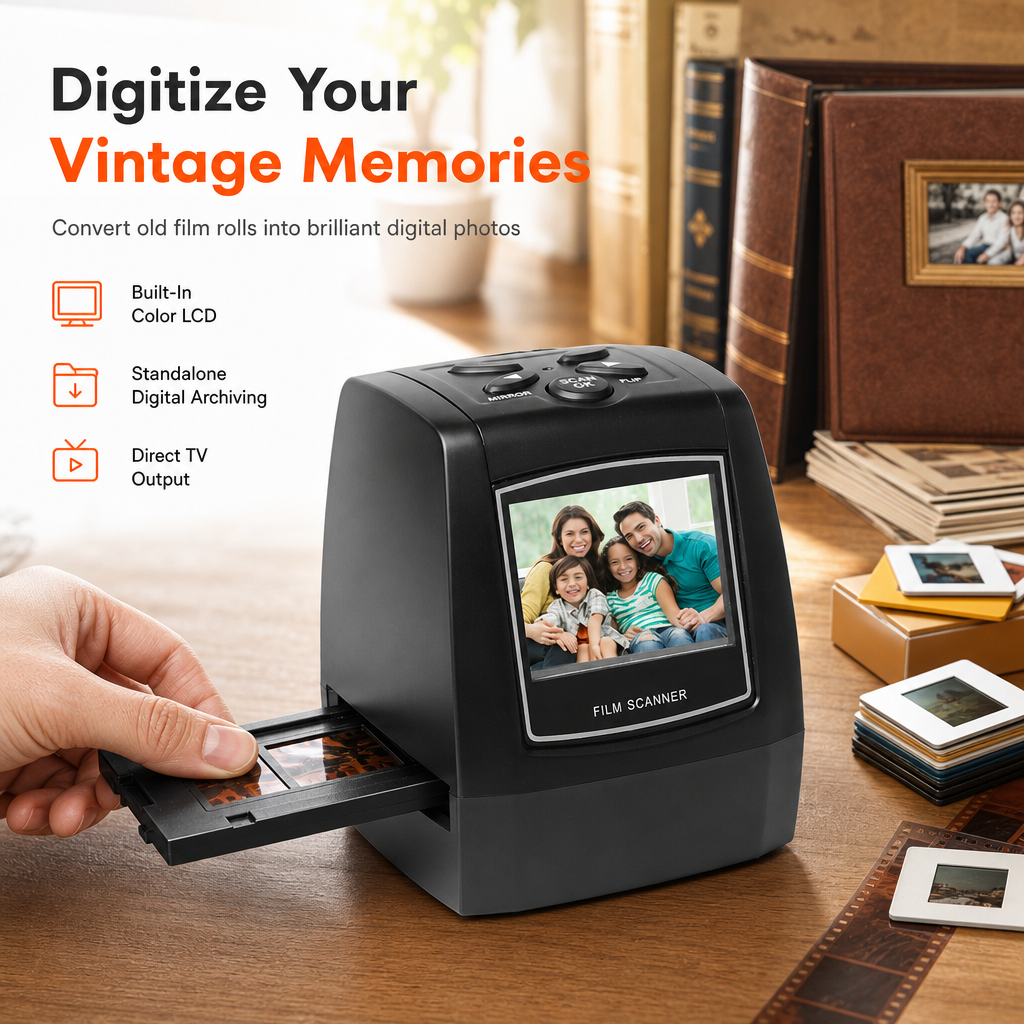 📢📢 50% OFF📸Portable 35mm Film & Slide Scanner – 2.36" LCD Screen for Easy Photo Digitizing